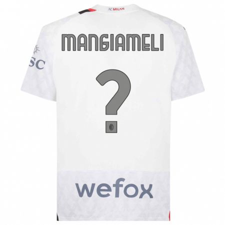 Kandiny Enfant Maillot Federico Mangiameli #0 Blanc Tenues Extérieur 2023/24 T-Shirt
