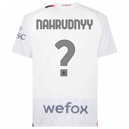 Kandiny Enfant Maillot Vladislav Nahrudnyy #0 Blanc Tenues Extérieur 2023/24 T-Shirt