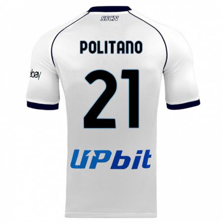 Kandiny Enfant Maillot Matteo Politano #21 Blanc Tenues Extérieur 2023/24 T-Shirt