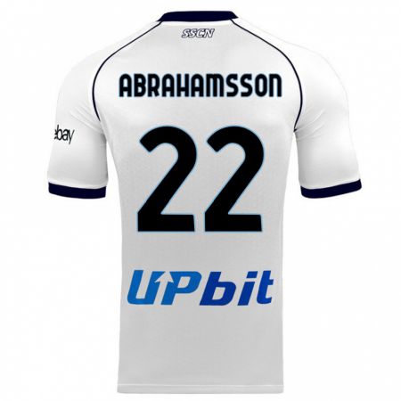 Kandiny Enfant Maillot Sejde Abrahamsson #22 Blanc Tenues Extérieur 2023/24 T-Shirt
