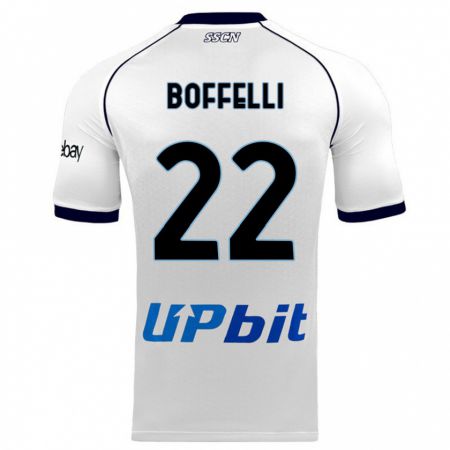 Kandiny Enfant Maillot Valerio Boffelli #22 Blanc Tenues Extérieur 2023/24 T-Shirt
