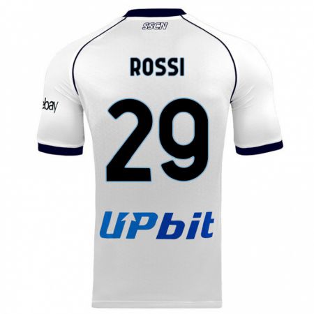 Kandiny Enfant Maillot Francesco Rossi #29 Blanc Tenues Extérieur 2023/24 T-Shirt