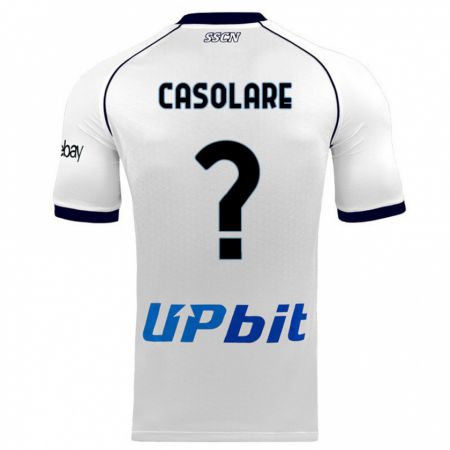 Kandiny Enfant Maillot Gabriel Casolare #0 Blanc Tenues Extérieur 2023/24 T-Shirt