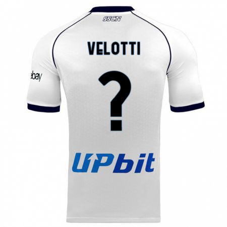 Kandiny Enfant Maillot Christian Velotti #0 Blanc Tenues Extérieur 2023/24 T-Shirt
