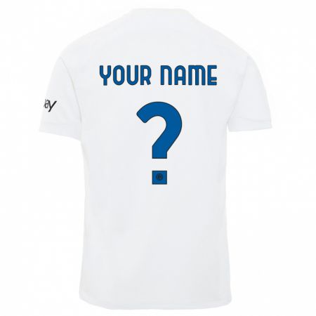 Kandiny Enfant Maillot Votre Nom #0 Blanc Tenues Extérieur 2023/24 T-Shirt