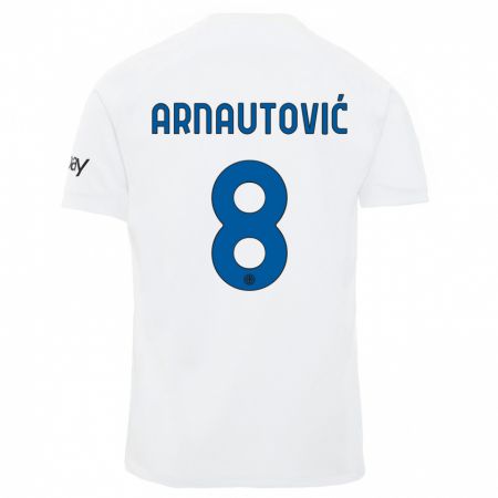 Kandiny Enfant Maillot Marko Arnautovic #8 Blanc Tenues Extérieur 2023/24 T-Shirt