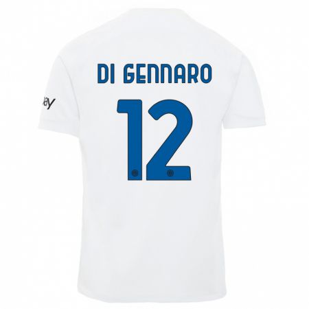 Kandiny Enfant Maillot Raffaele Di Gennaro #12 Blanc Tenues Extérieur 2023/24 T-Shirt