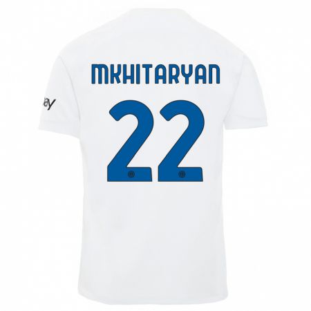 Kandiny Enfant Maillot Henrikh Mkhitaryan #22 Blanc Tenues Extérieur 2023/24 T-Shirt