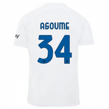 Kandiny Enfant Maillot Lucien Agoumé #34 Blanc Tenues Extérieur 2023/24 T-Shirt