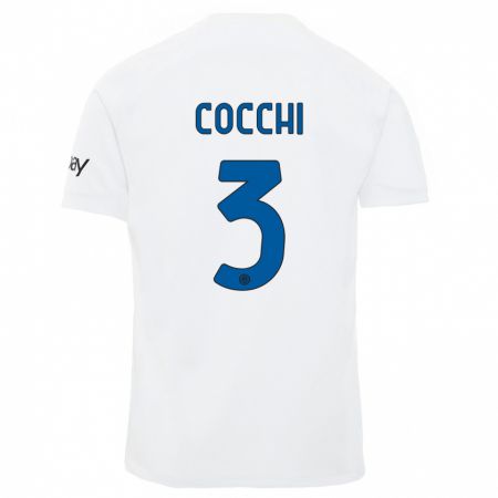 Kandiny Enfant Maillot Matteo Cocchi #3 Blanc Tenues Extérieur 2023/24 T-Shirt