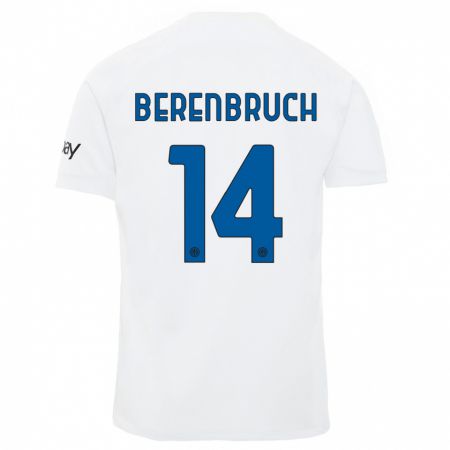 Kandiny Enfant Maillot Thomas Berenbruch #14 Blanc Tenues Extérieur 2023/24 T-Shirt