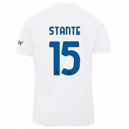 Kandiny Enfant Maillot Francesco Stante #15 Blanc Tenues Extérieur 2023/24 T-Shirt