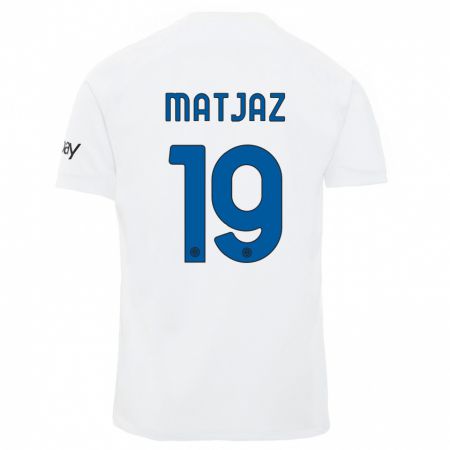 Kandiny Enfant Maillot Samo Matjaz #19 Blanc Tenues Extérieur 2023/24 T-Shirt