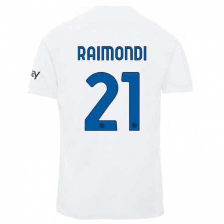 Kandiny Enfant Maillot Paolo Raimondi #21 Blanc Tenues Extérieur 2023/24 T-Shirt