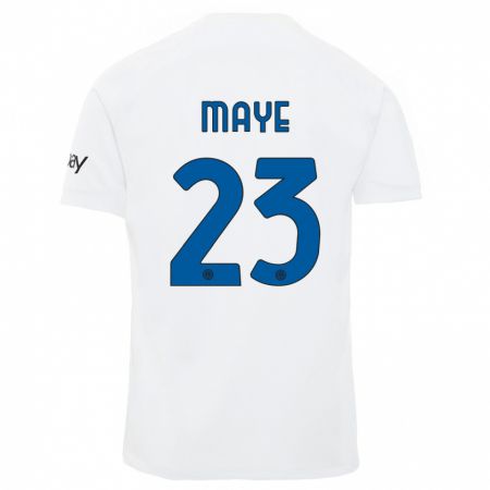 Kandiny Enfant Maillot Yvan Maye #23 Blanc Tenues Extérieur 2023/24 T-Shirt