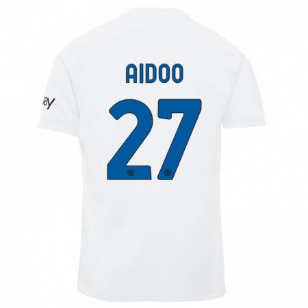 Kandiny Enfant Maillot Mike Aidoo #27 Blanc Tenues Extérieur 2023/24 T-Shirt