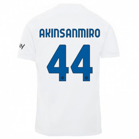 Kandiny Enfant Maillot Ebenezer Akinsanmiro #44 Blanc Tenues Extérieur 2023/24 T-Shirt