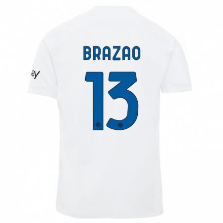 Kandiny Enfant Maillot Gabriel Brazao #13 Blanc Tenues Extérieur 2023/24 T-Shirt