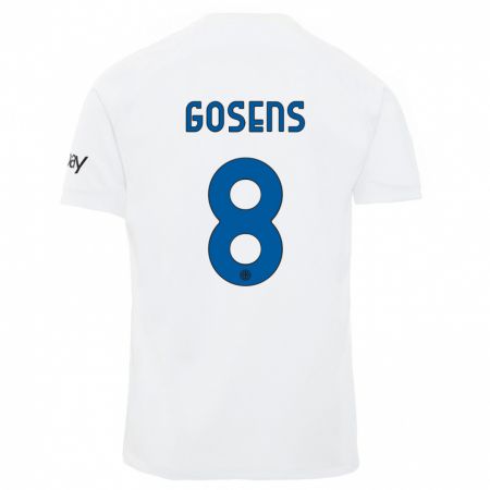 Kandiny Enfant Maillot Robin Gosens #8 Blanc Tenues Extérieur 2023/24 T-Shirt