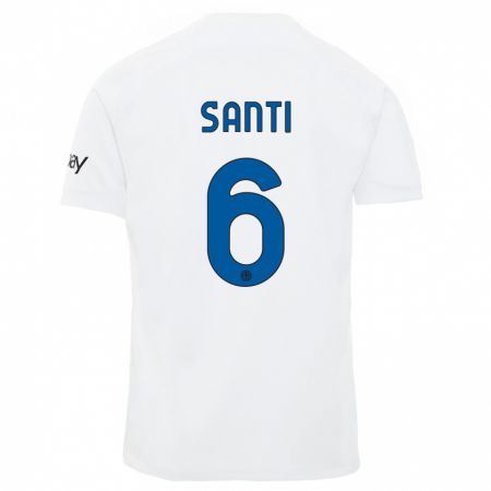 Kandiny Enfant Maillot Irene Santi #6 Blanc Tenues Extérieur 2023/24 T-Shirt