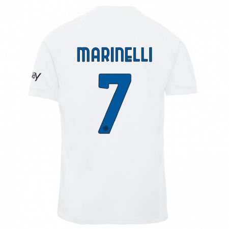 Kandiny Enfant Maillot Gloria Marinelli #7 Blanc Tenues Extérieur 2023/24 T-Shirt