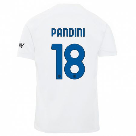 Kandiny Enfant Maillot Marta Pandini #18 Blanc Tenues Extérieur 2023/24 T-Shirt