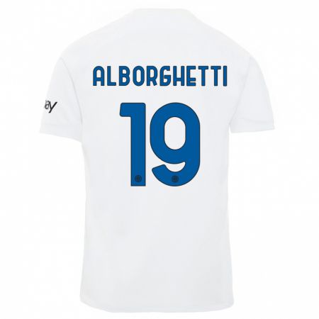 Kandiny Enfant Maillot Lisa Alborghetti #19 Blanc Tenues Extérieur 2023/24 T-Shirt
