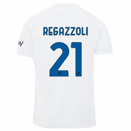 Kandiny Enfant Maillot Alice Regazzoli #21 Blanc Tenues Extérieur 2023/24 T-Shirt