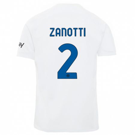 Kandiny Enfant Maillot Mattia Zanotti #2 Blanc Tenues Extérieur 2023/24 T-Shirt