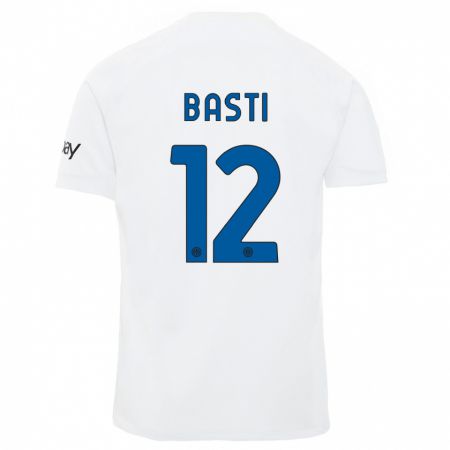 Kandiny Enfant Maillot Matteo Basti #12 Blanc Tenues Extérieur 2023/24 T-Shirt