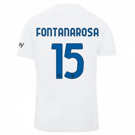 Kandiny Enfant Maillot Alessandro Fontanarosa #15 Blanc Tenues Extérieur 2023/24 T-Shirt