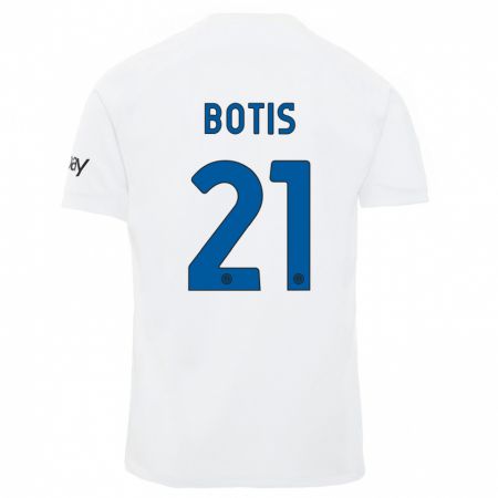 Kandiny Enfant Maillot Nikolaos Botis #21 Blanc Tenues Extérieur 2023/24 T-Shirt