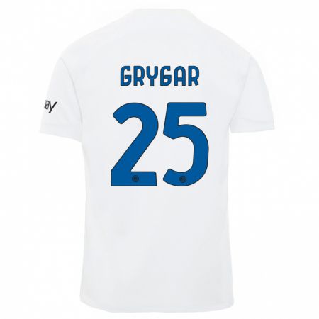 Kandiny Enfant Maillot Samuel Grygar #25 Blanc Tenues Extérieur 2023/24 T-Shirt