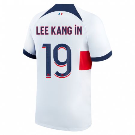Kandiny Enfant Maillot Kang-In Lee #19 Blanc Tenues Extérieur 2023/24 T-Shirt