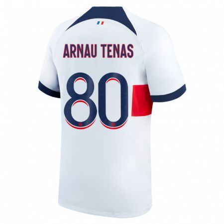 Kandiny Enfant Maillot Arnau Tenas #80 Blanc Tenues Extérieur 2023/24 T-Shirt