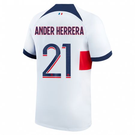 Kandiny Enfant Maillot Ander Herrera #21 Blanc Tenues Extérieur 2023/24 T-Shirt