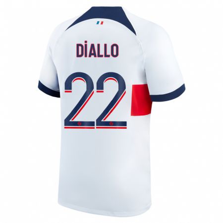 Kandiny Enfant Maillot Abdou Diallo #22 Blanc Tenues Extérieur 2023/24 T-Shirt