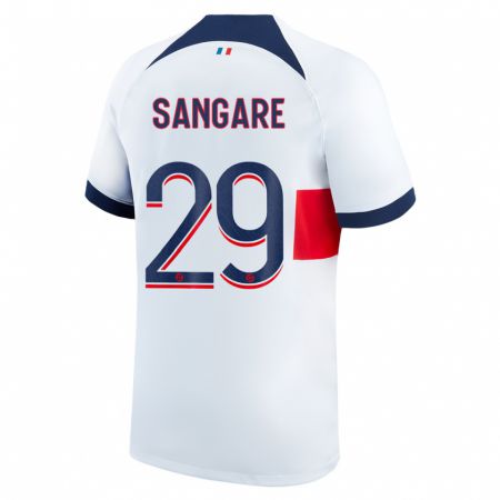 Kandiny Enfant Maillot Hawa Sangare #29 Blanc Tenues Extérieur 2023/24 T-Shirt