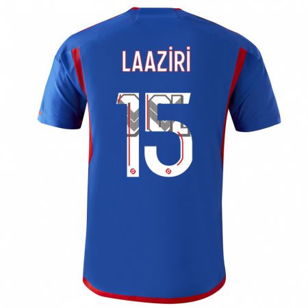 Kandiny Enfant Maillot Achraf Laâziri #15 Bleu Rouge Tenues Extérieur 2023/24 T-Shirt