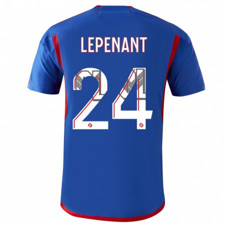 Kandiny Enfant Maillot Johann Lepenant #24 Bleu Rouge Tenues Extérieur 2023/24 T-Shirt