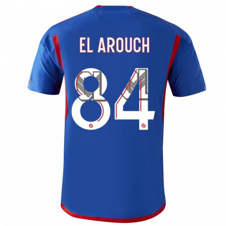 Kandiny Enfant Maillot Mohamed El Arouch #84 Bleu Rouge Tenues Extérieur 2023/24 T-Shirt