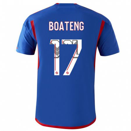 Kandiny Enfant Maillot Jerome Boateng #17 Bleu Rouge Tenues Extérieur 2023/24 T-Shirt