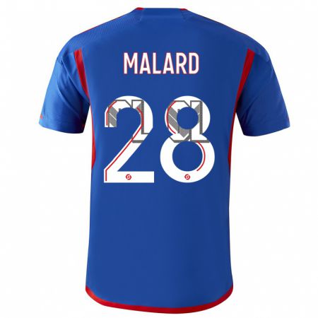 Kandiny Enfant Maillot Melvine Malard #28 Bleu Rouge Tenues Extérieur 2023/24 T-Shirt