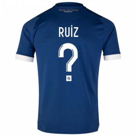 Kandiny Enfant Maillot Pedro Ruiz #0 Bleu Foncé Tenues Extérieur 2023/24 T-Shirt