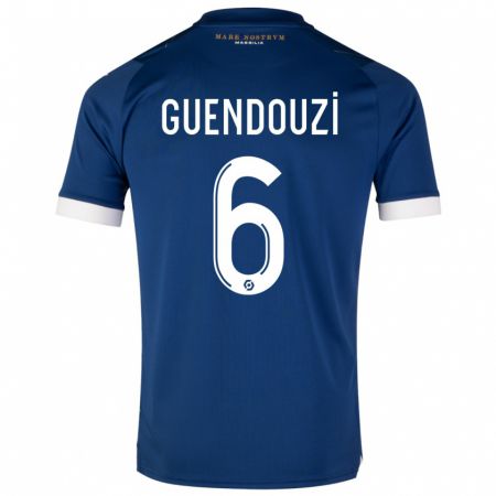 Kandiny Enfant Maillot Matteo Guendouzi #6 Bleu Foncé Tenues Extérieur 2023/24 T-Shirt