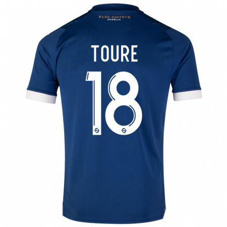 Kandiny Enfant Maillot Isaak Toure #18 Bleu Foncé Tenues Extérieur 2023/24 T-Shirt