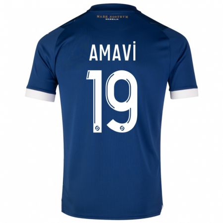 Kandiny Enfant Maillot Jordan Amavi #19 Bleu Foncé Tenues Extérieur 2023/24 T-Shirt