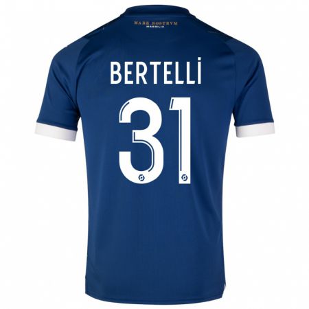 Kandiny Enfant Maillot Ugo Bertelli #31 Bleu Foncé Tenues Extérieur 2023/24 T-Shirt