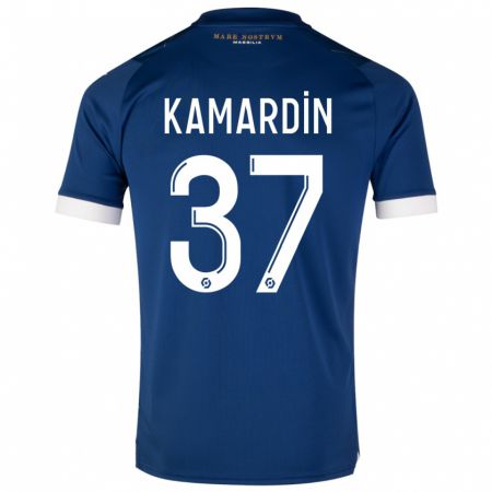Kandiny Enfant Maillot Aaron Kamardin #37 Bleu Foncé Tenues Extérieur 2023/24 T-Shirt
