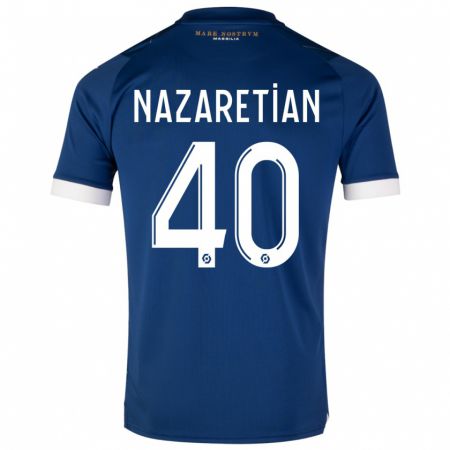Kandiny Enfant Maillot Manuel Nazaretian #40 Bleu Foncé Tenues Extérieur 2023/24 T-Shirt